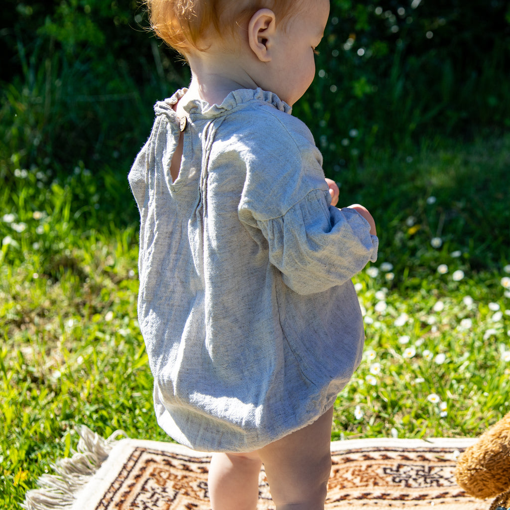 Calla Lilly Romper, Stone